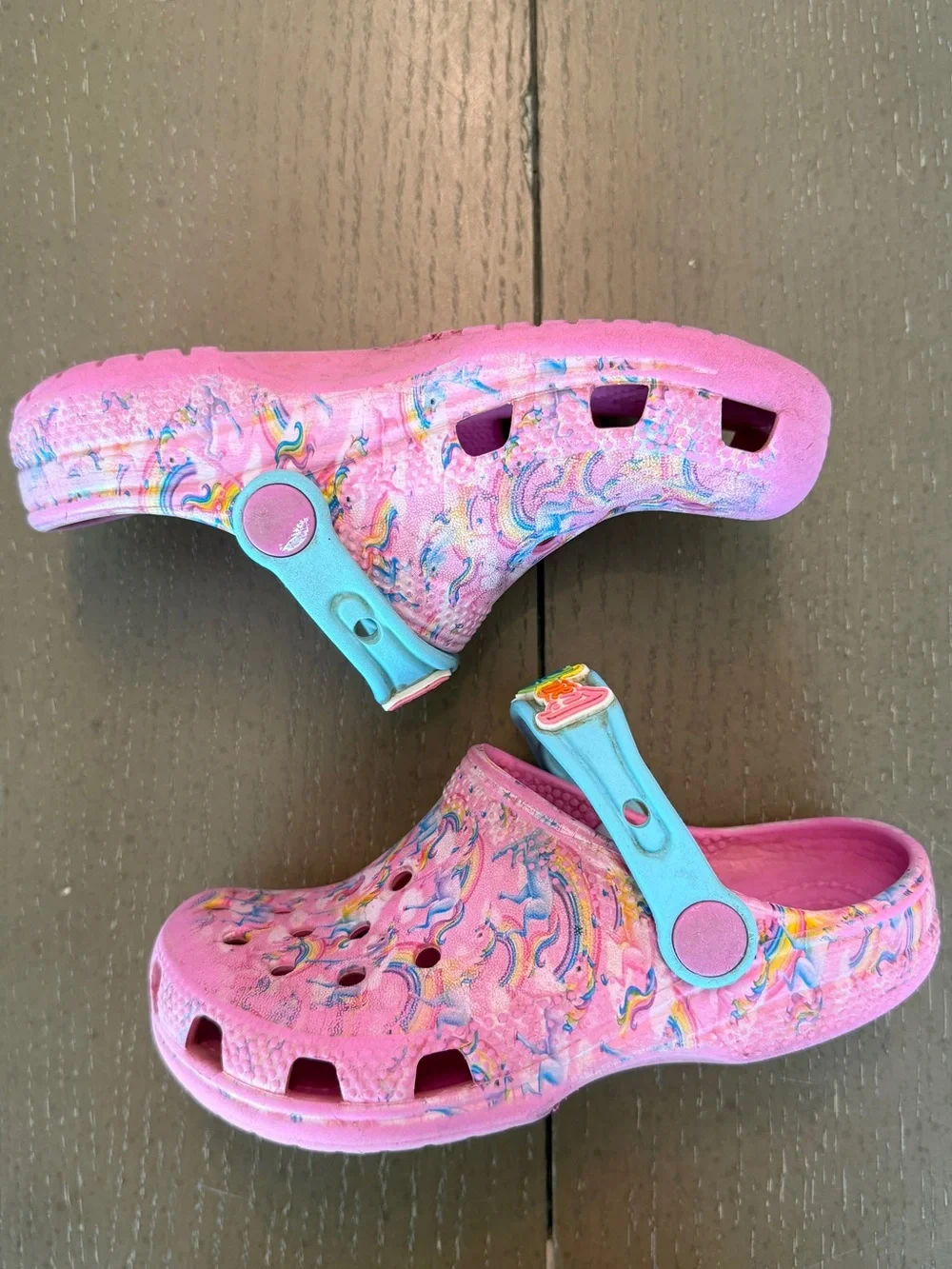 Crocs Toddler Girls’ Classic Unicorn Lisa Frank Waterproof Clogs • Size C11